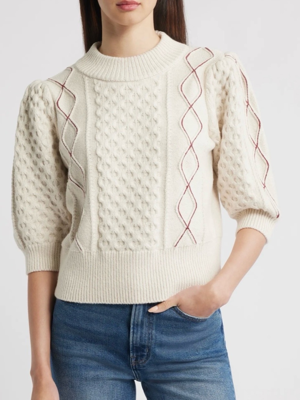 Rails Addy Cable Stitch Sweater Pattern ~ NWT
